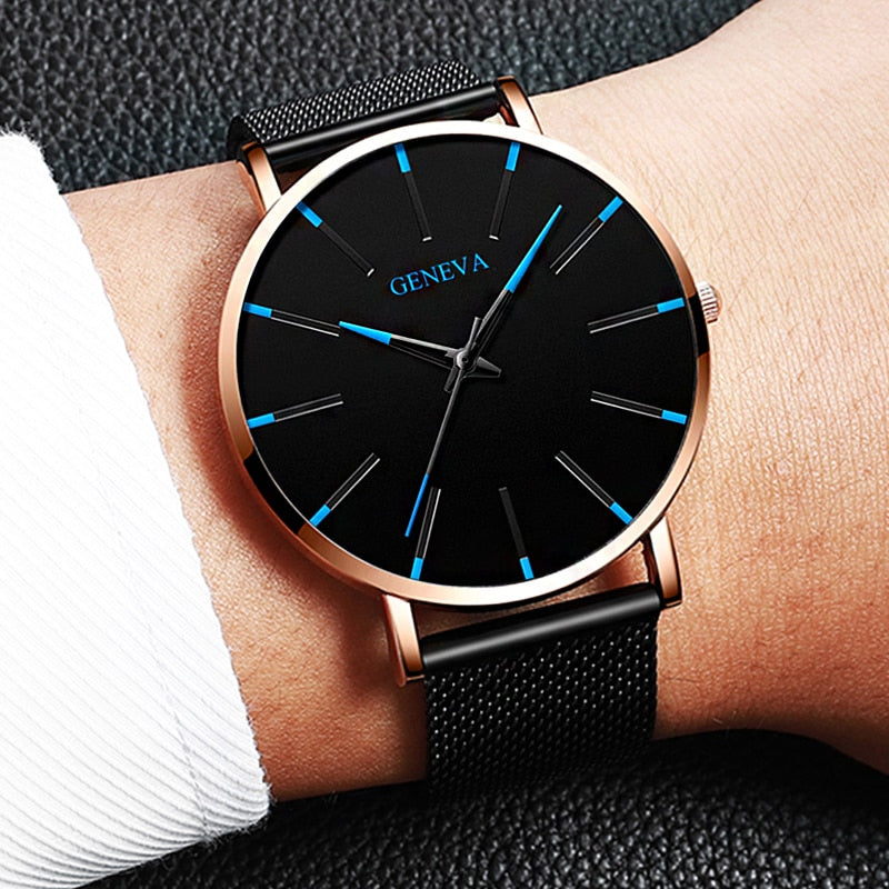 Relógio Masculino Geneva Minimalista Ultra Fino